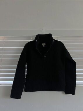Jcrew Black Sherpa Pullover Sweater